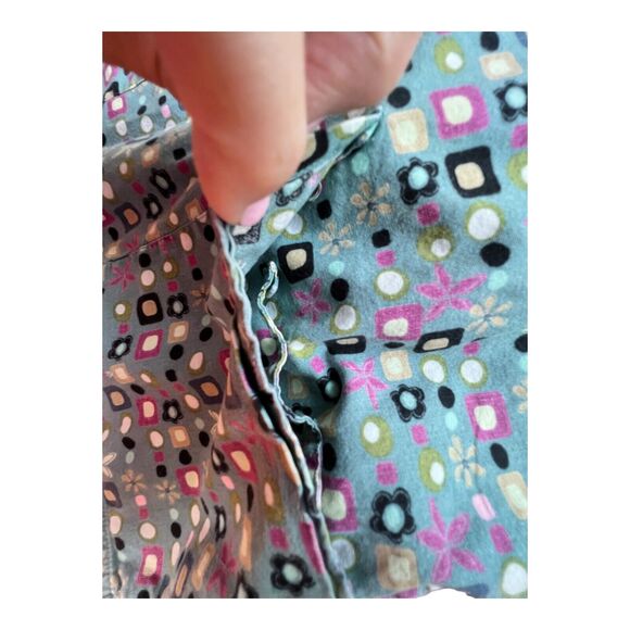 Dickies V Neck Cotton Scrub Top Pockets Womens XS Mulicolor Dots Flowers Nursing - Picture 5 of 14